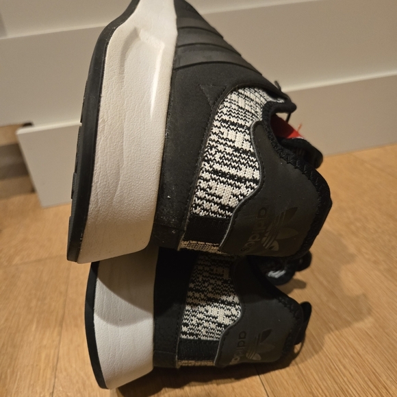 Adidas X PLR 10.5 Run Slip On Stretch Comfortable Black White Red Lightweight - Picture 6 of 11